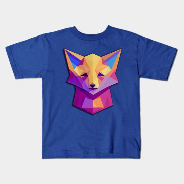 Colorfull low-poly isometric Fox Kids T-Shirt by AO01